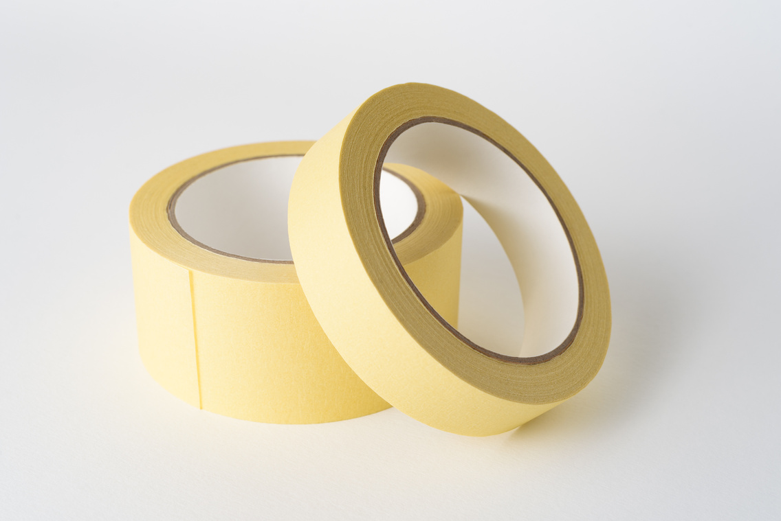 Masking tapes on a white background